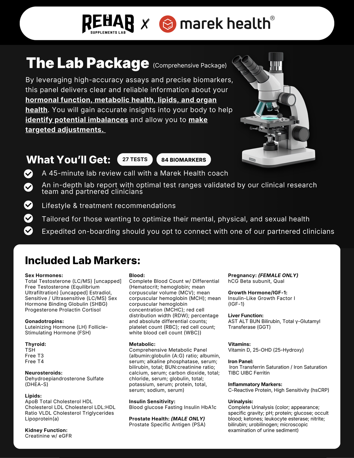 REHAB x Marek Health – The Lab Package (Comprehensive Package) - Rehab Supplements Lab®